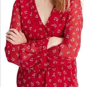 Madewell Flowy Floral Peplum Top